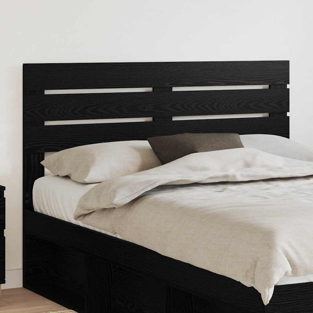 Tăblii de pat - Tăblie cap cu headboard Stejar Negru 160 cm Lemn compozit