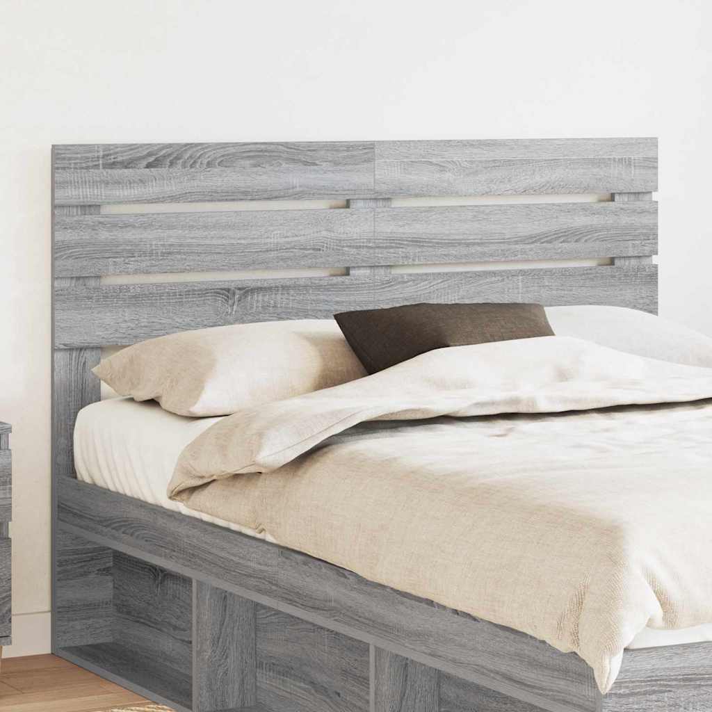 Tăblii de pat - Tăblie cap cu headboard Gri Sonoma 160 cm Lemn compozit