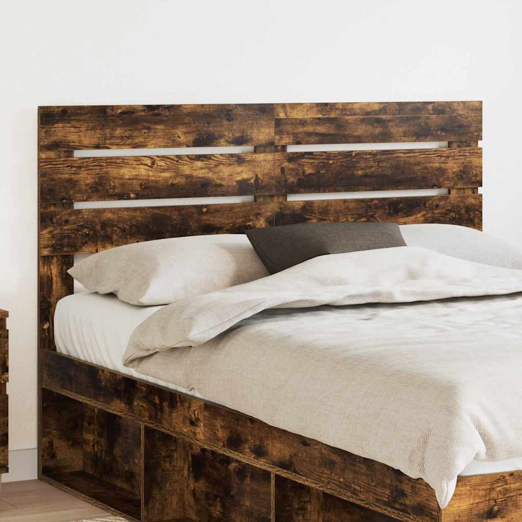 Tăblii de pat - Tăblie cap cu headboard Stejar fumuriu 150 cm Lemn compozit