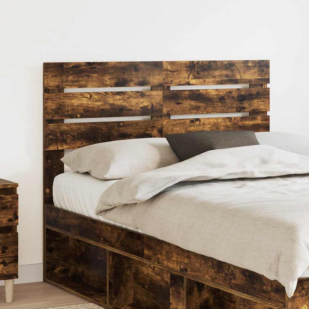 Tăblii de pat - Tăblie cap cu headboard Stejar fumuriu 135 cm Lemn compozit