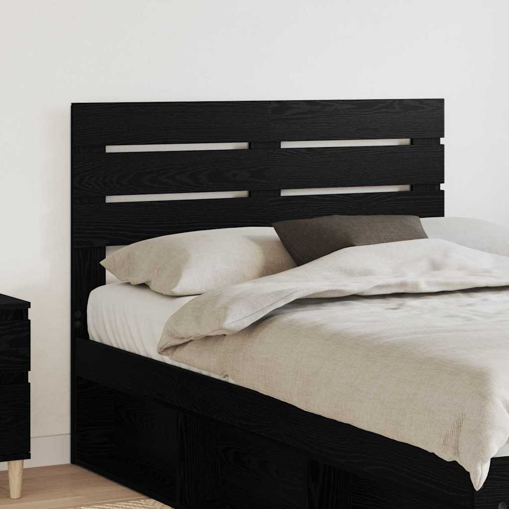 Tăblii de pat - Tăblie cap cu headboard Stejar Negru 120 cm Lemn compozit
