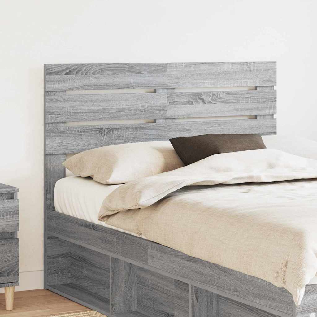 Tăblii de pat - Tăblie cap cu headboard Gri Sonoma 120 cm Lemn compozit
