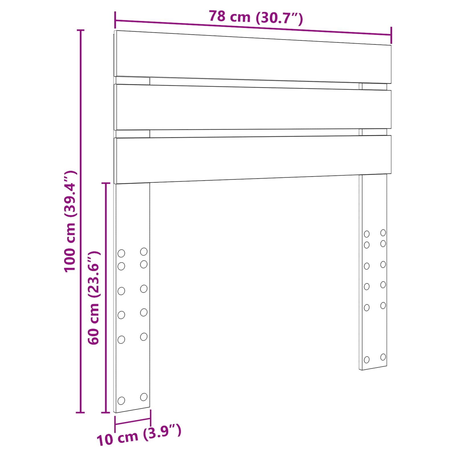 Galvgalis Melns ozolkoks 75 cm Inženierijas koks