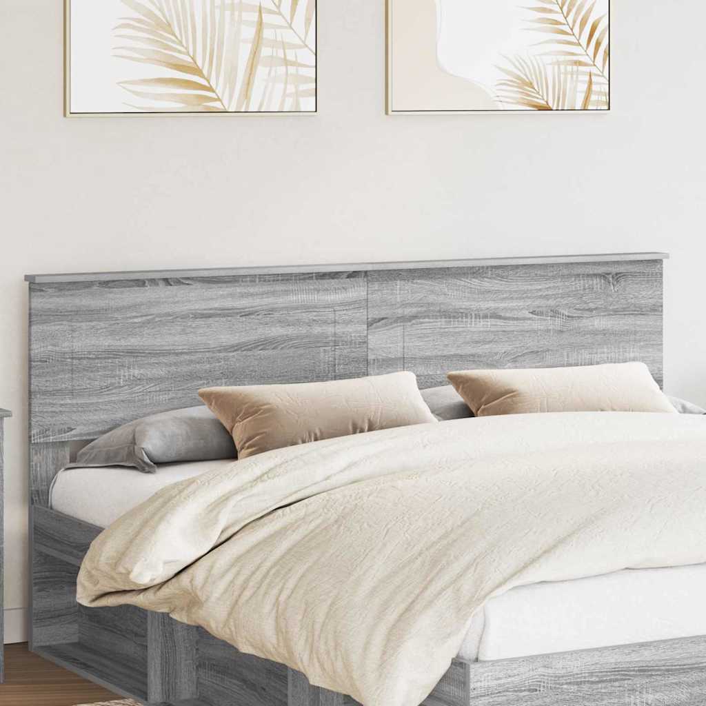Tăblii de pat - Tăblie cap cu headboard Gri Sonoma 200 cm Lemn compozit