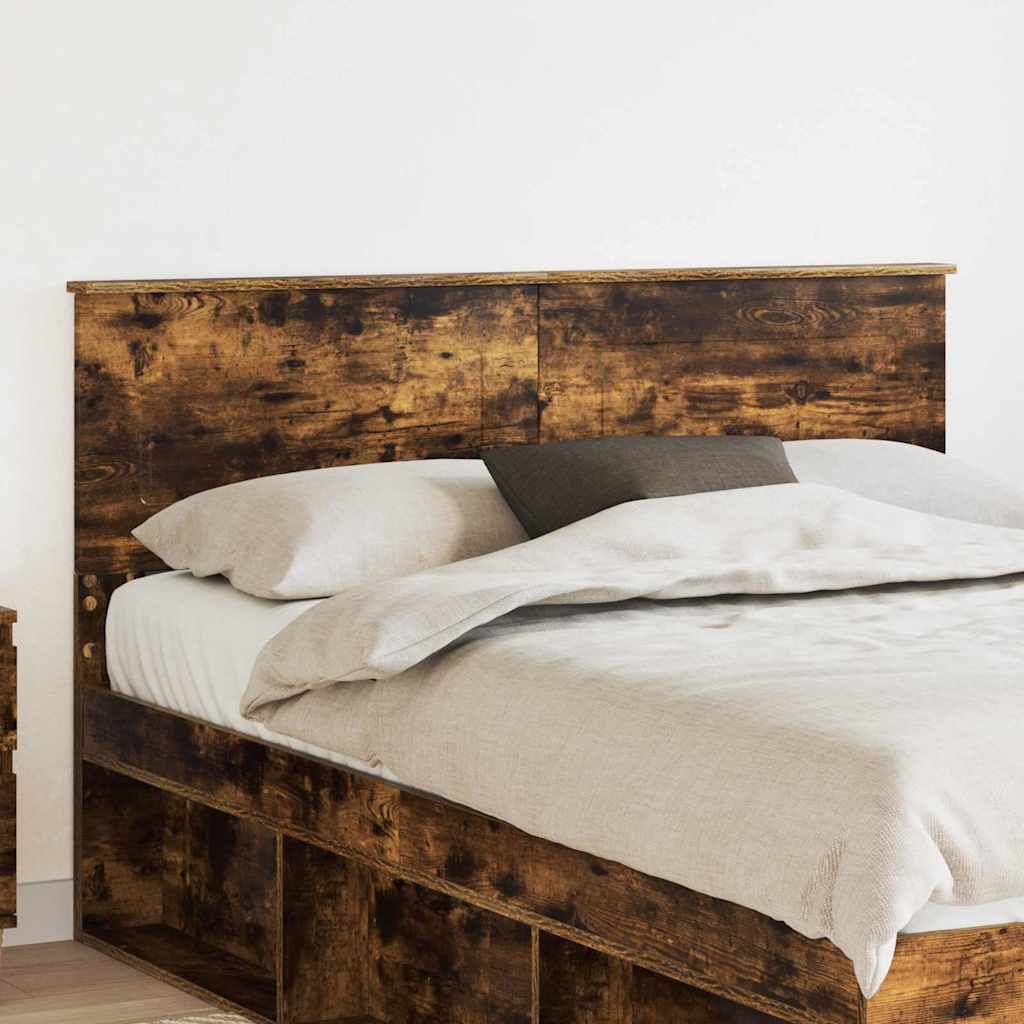 Tăblii de pat - Tăblie cap cu headboard Stejar fumuriu 140 cm Lemn compozit