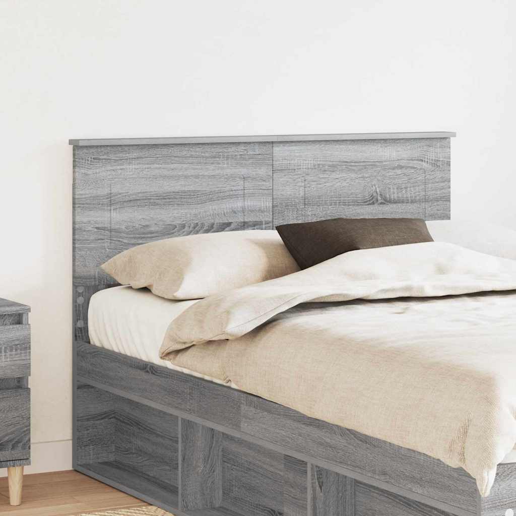 Tăblii de pat - Tăblie cap cu headboard Gri Sonoma 135 cm Lemn compozit