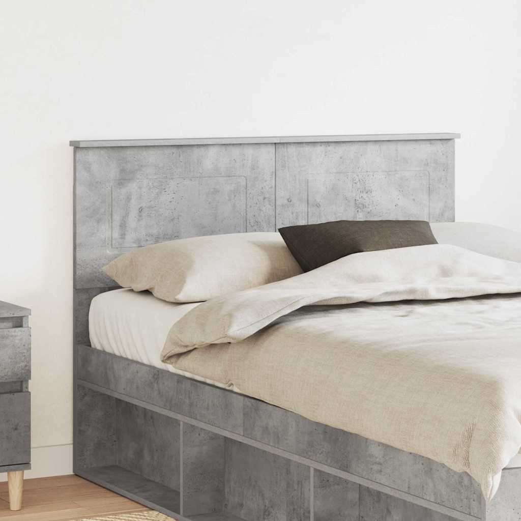 Tăblii de pat - Tăblie cap cu headboard Gri din beton 120 cm Lemn compozit