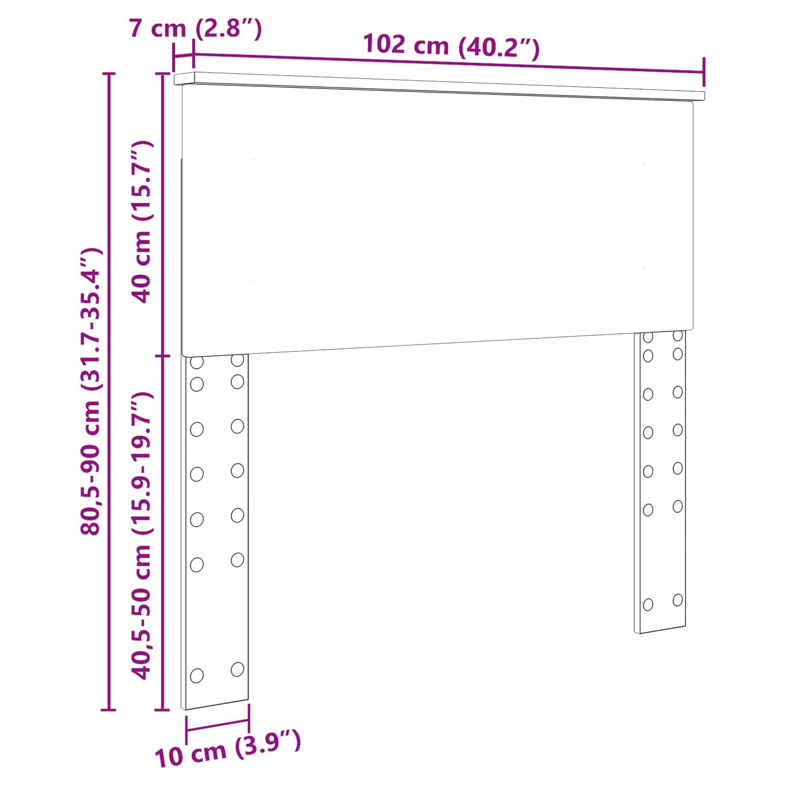 Galvgalis Melns ozolkoks 100 cm Inženierijas koks