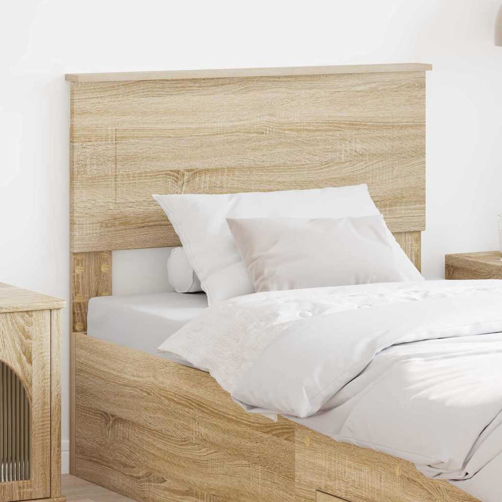Paturi si accesorii - Tăblie cap cu headboard Stejar Sonoma 90 cm Lemn compozit