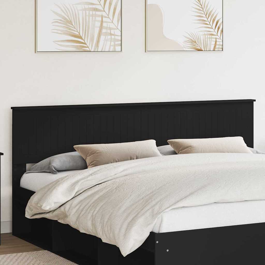 Paturi si accesorii - Tăblie cap cu headboard Stejar Negru 200 cm Lemn compozit
