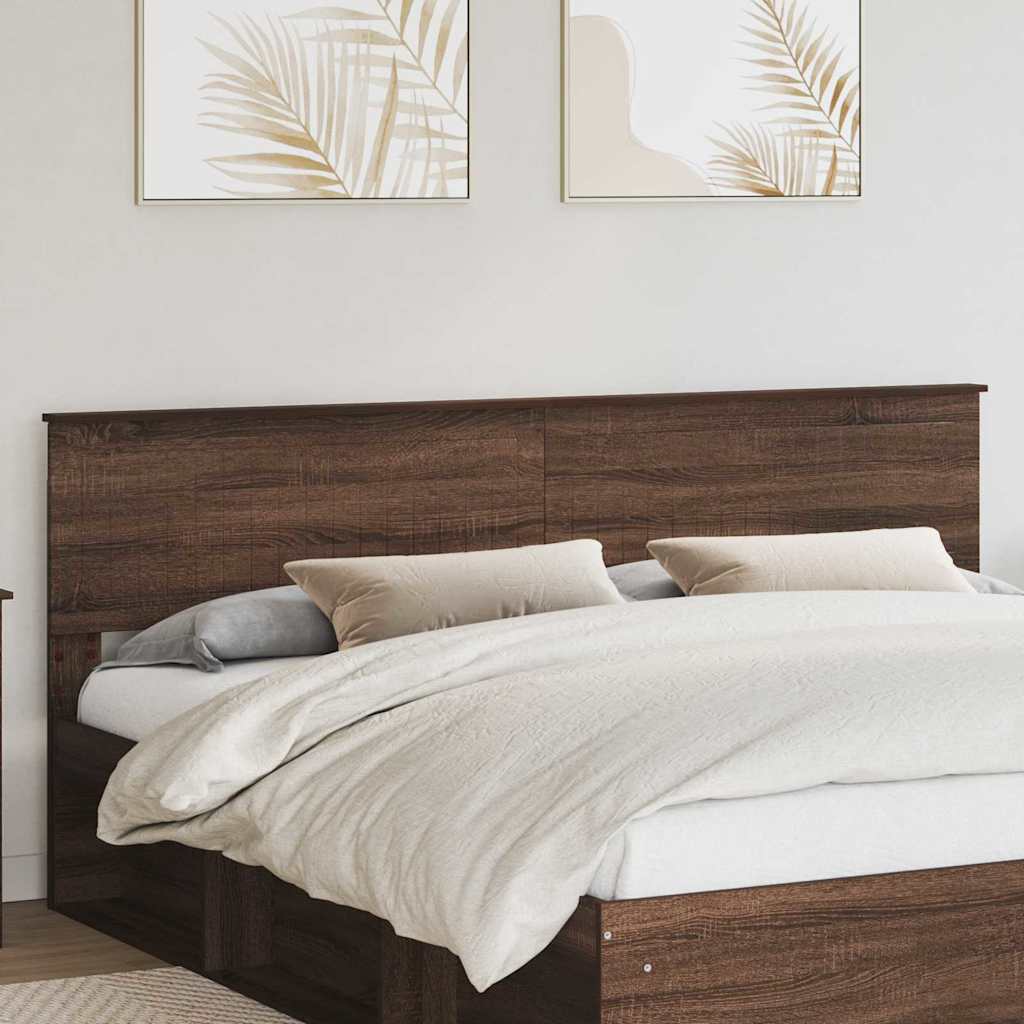 Paturi si accesorii - Tăblie cap cu headboard Stejar închis 200 cm Lemn compozit