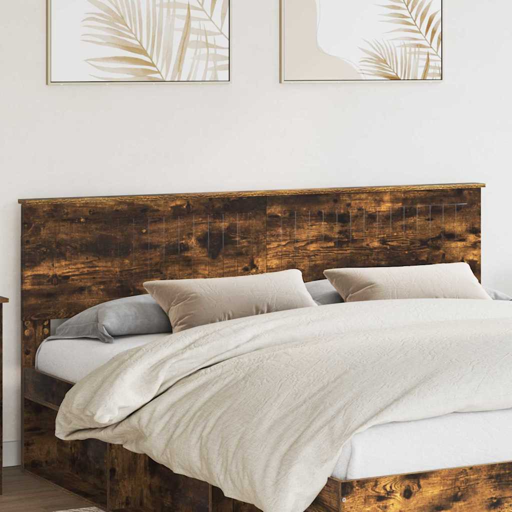 Paturi si accesorii - Tăblie cap cu headboard Stejar fumuriu 180 cm Lemn compozit
