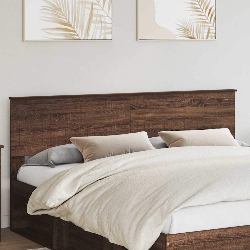 Paturi si accesorii - Tăblie cap cu headboard Stejar închis 180 cm Lemn compozit