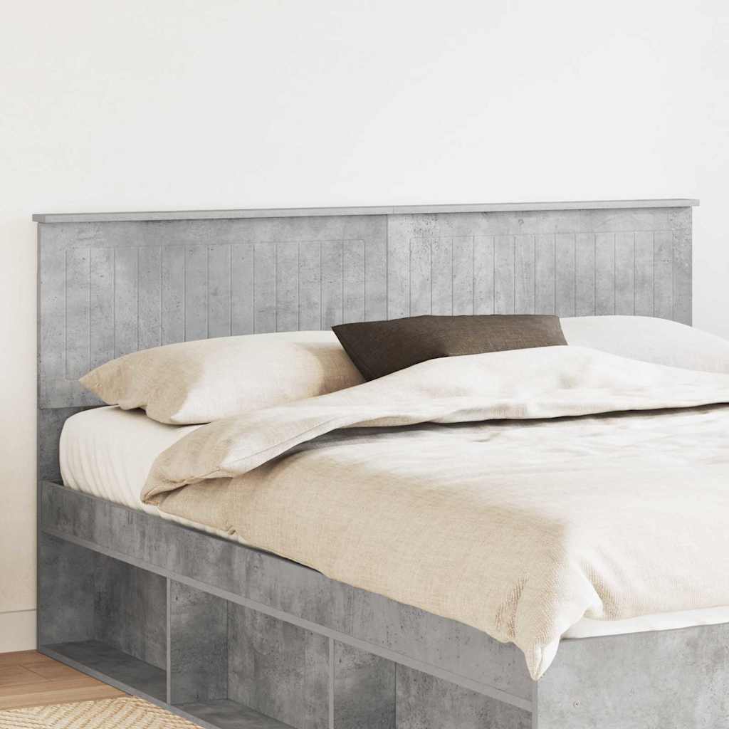 Paturi si accesorii - Tăblie cap cu headboard Gri din beton 160 cm Lemn compozit