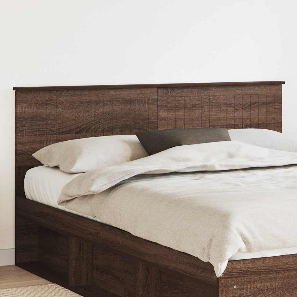 Paturi si accesorii - Tăblie cap cu headboard Stejar închis 160 cm Lemn compozit