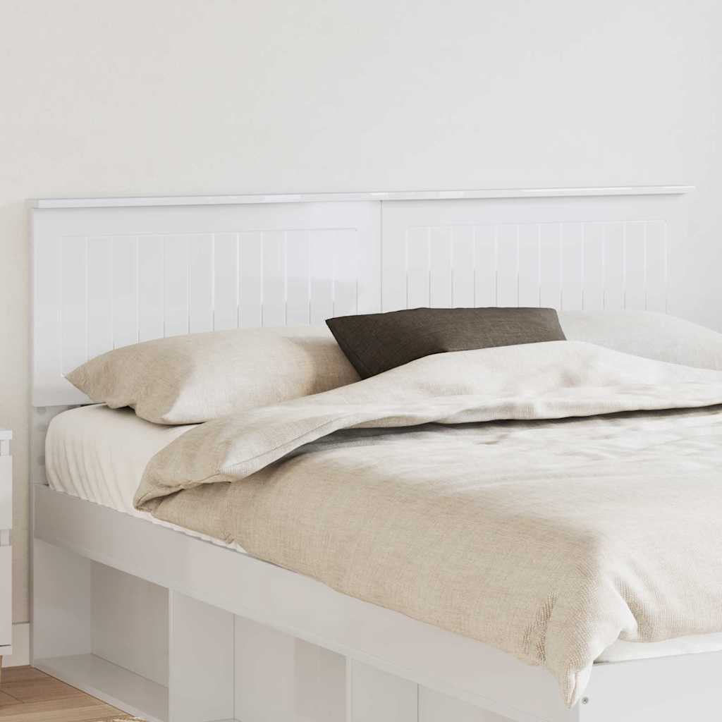 Tăblii de pat - Tăblie cap cu headboard Alb Lucios 150 cm Lemn compozit