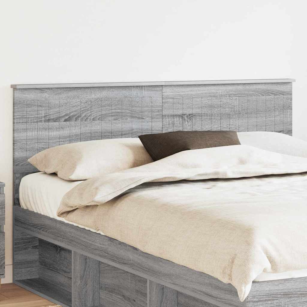 Tăblii de pat - Tăblie cap cu headboard Gri Sonoma 150 cm Lemn compozit