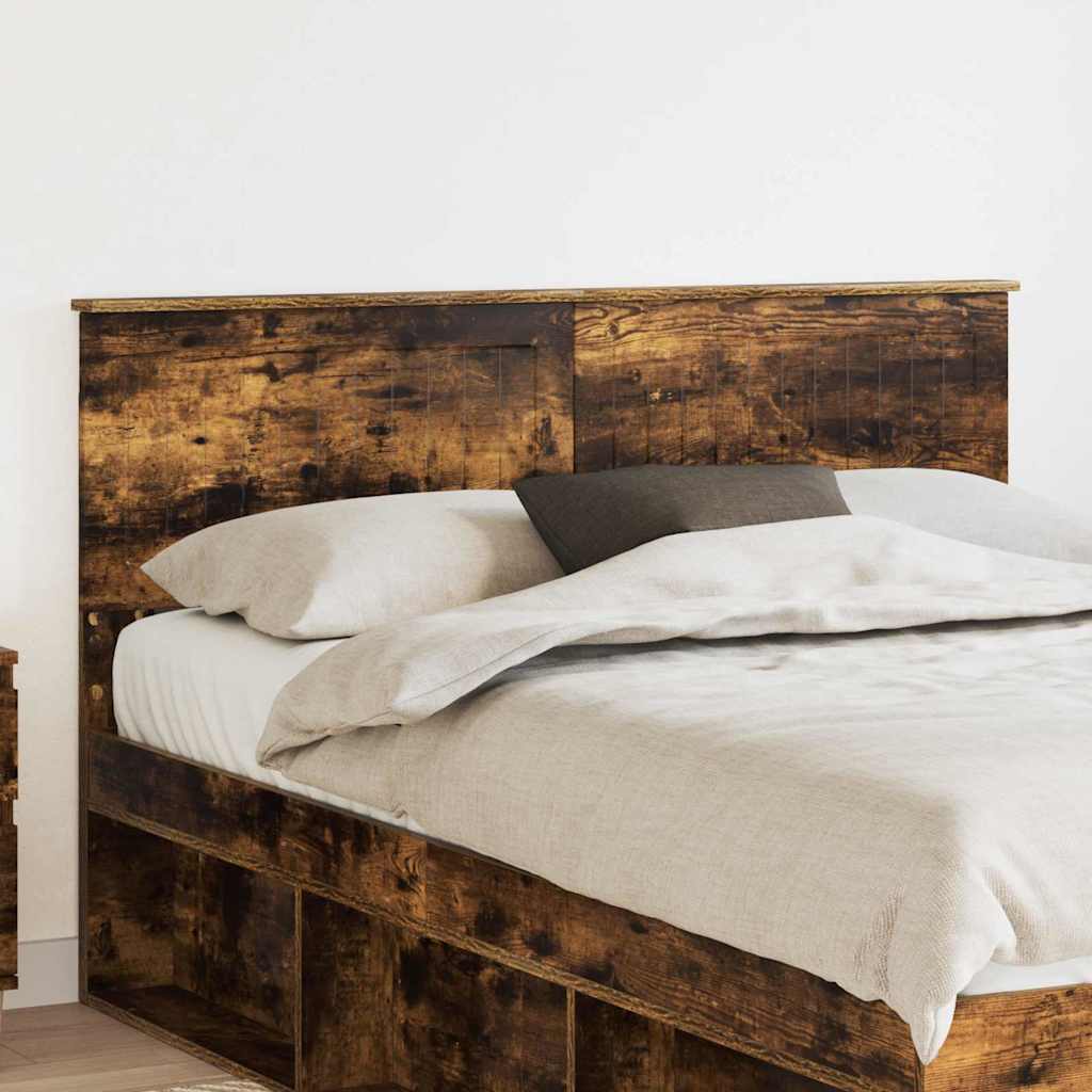 Paturi si accesorii - Tăblie cap cu headboard Stejar fumuriu 140 cm Lemn compozit