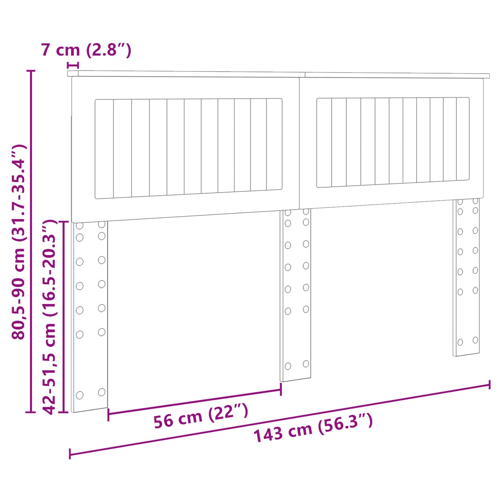 Headboard with headboard smoke oak 140 cm engineered wood