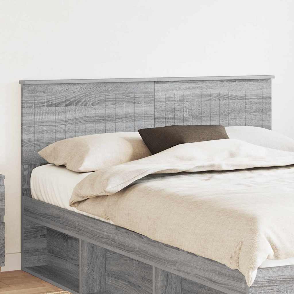 Paturi si accesorii - Tăblie cap cu headboard Gri Sonoma 140 cm Lemn compozit