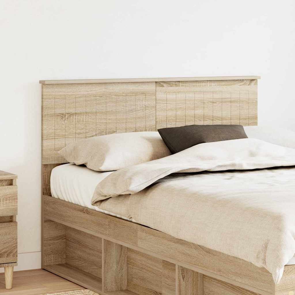 Paturi si accesorii - Tăblie cap cu headboard Stejar Sonoma 135 cm Lemn compozit