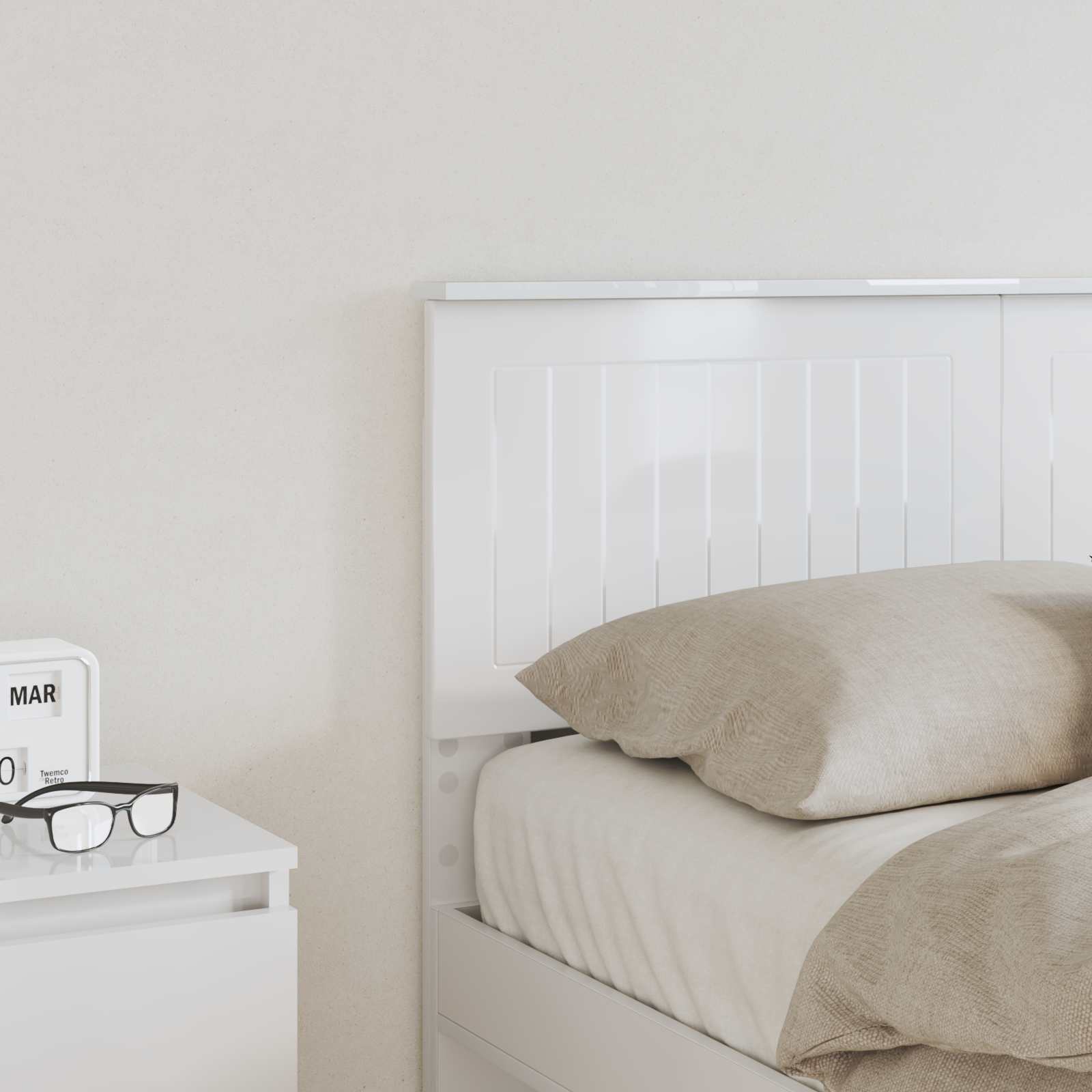 Galvgalis Spīdīga Balta 135 cm Inženierijas koks