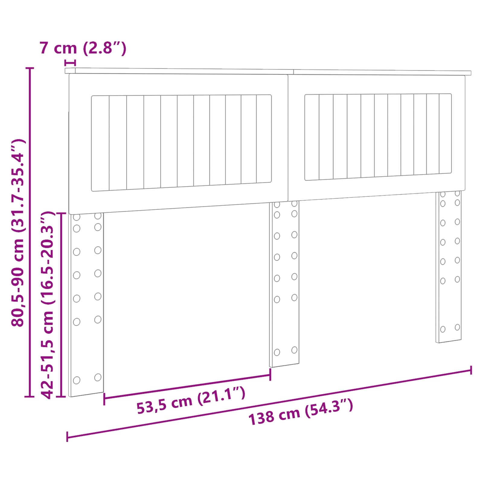 Galvgalis Spīdīga Balta 135 cm Inženierijas koks