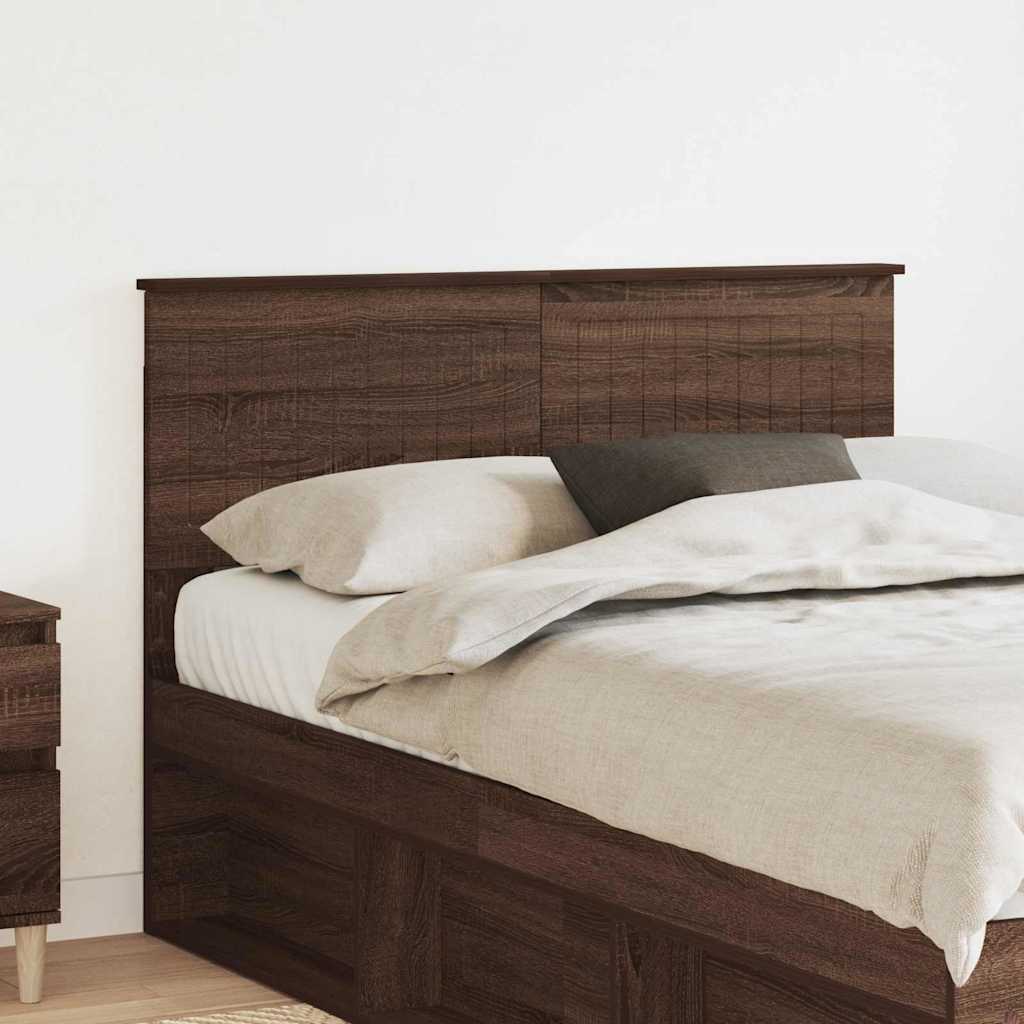 Paturi si accesorii - Tăblie cap cu headboard Stejar închis 120 cm Lemn compozit