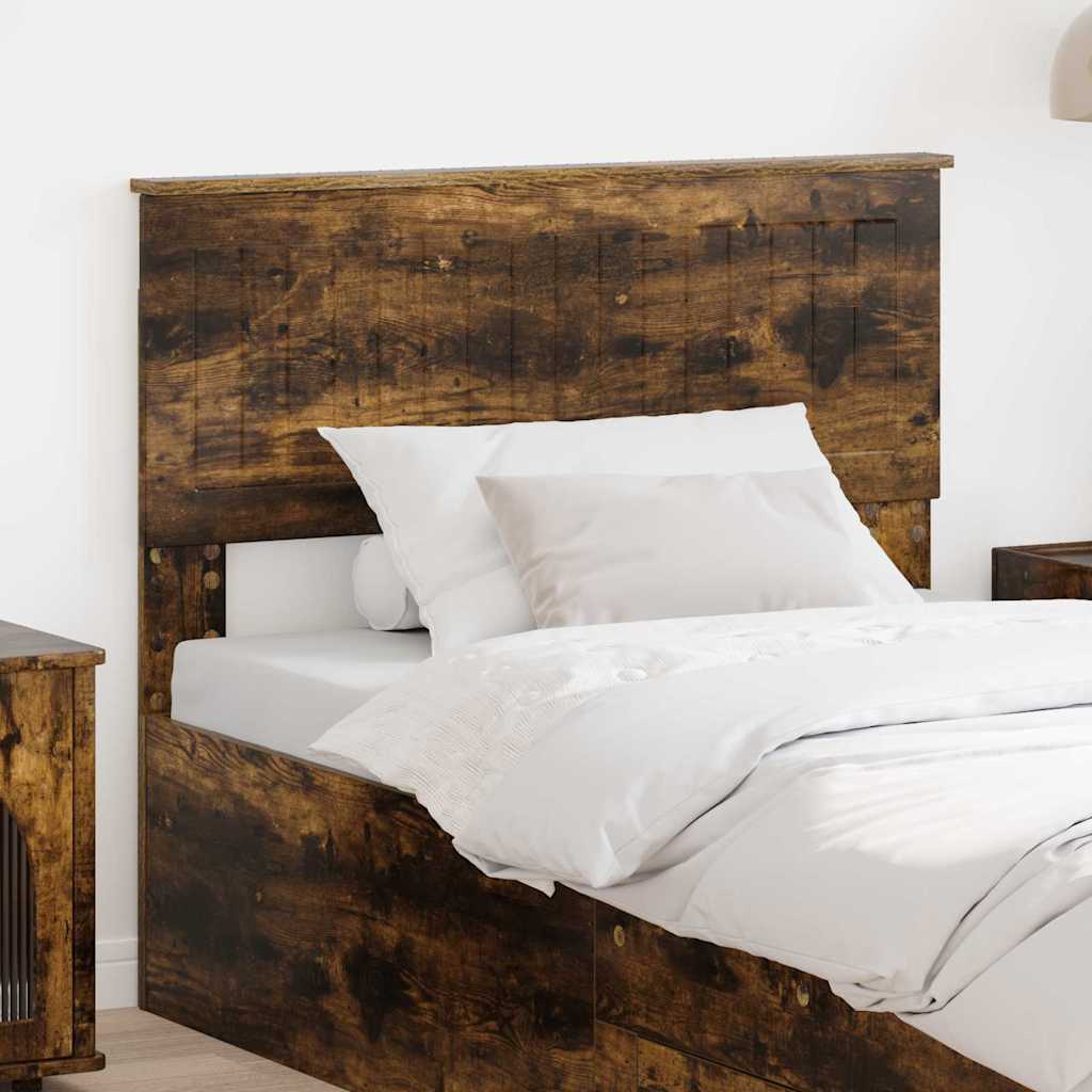 Paturi si accesorii - Tăblie cap cu headboard Stejar fumuriu 100 cm Lemn compozit