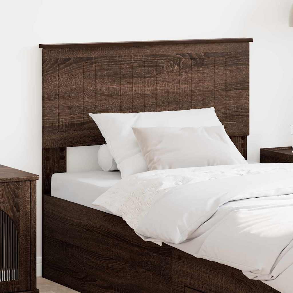 Paturi si accesorii - Tăblie cap cu headboard Stejar închis 90 cm Lemn compozit