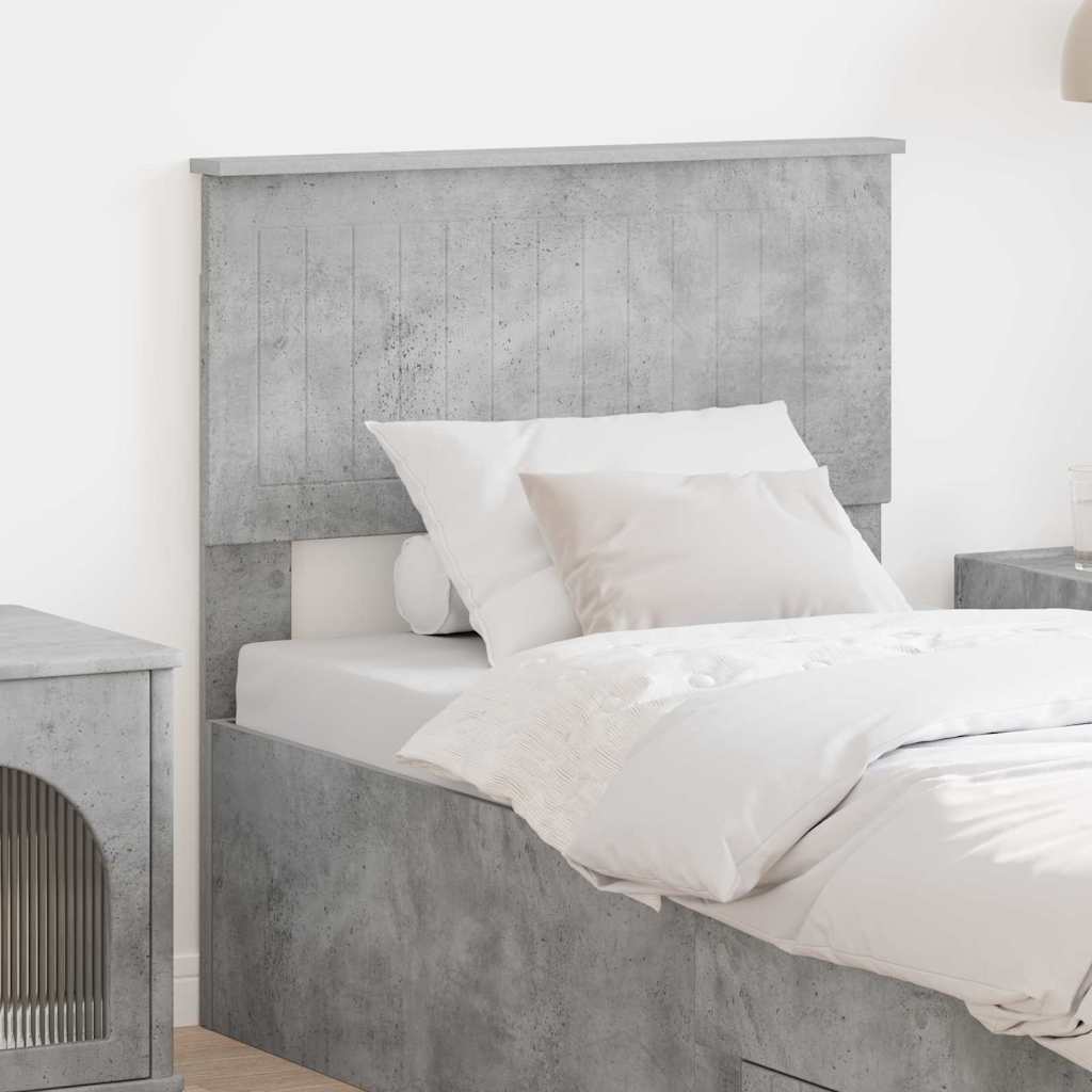 Paturi si accesorii - Tăblie cap cu headboard Gri din beton 80 cm Lemn compozit