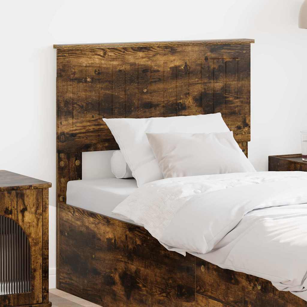 Paturi si accesorii - Tăblie cap cu headboard Stejar fumuriu 80 cm Lemn compozit