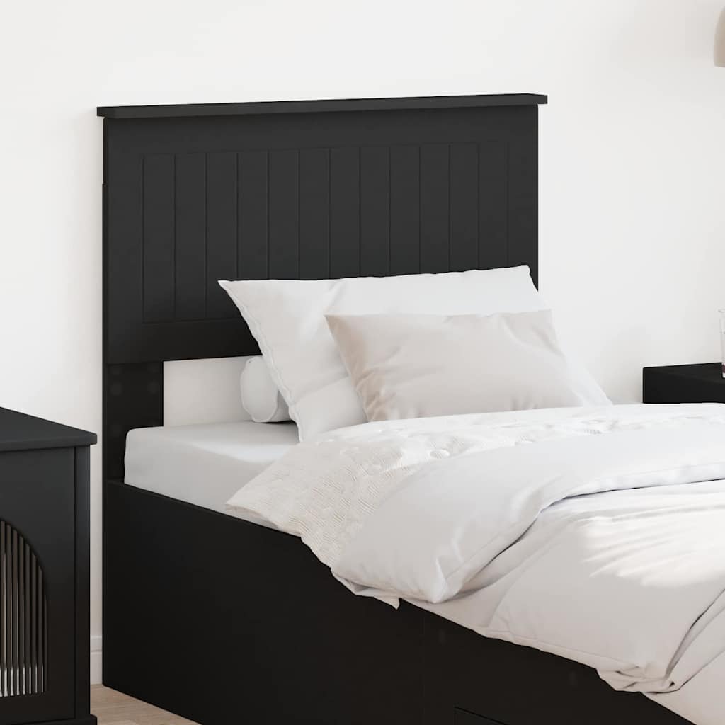 Paturi si accesorii - Tăblie cap cu headboard Stejar Negru 75 cm Lemn compozit
