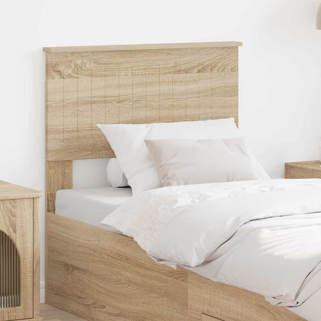 Paturi si accesorii - Tăblie cap cu headboard Stejar Sonoma 75 cm Lemn compozit