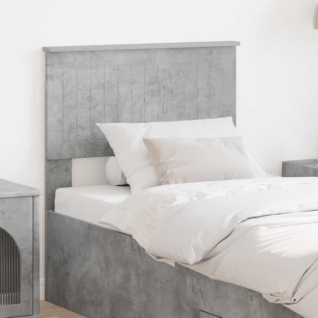 Paturi si accesorii - Tăblie cap cu headboard Gri din beton 75 cm Lemn compozit