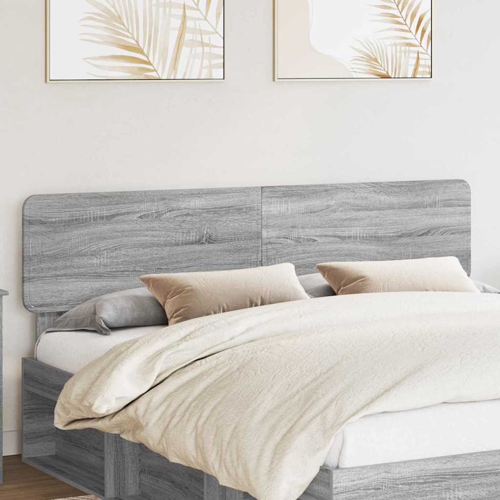 Paturi si accesorii - Tăblie cap cu headboard Gri Sonoma 200 cm Lemn compozit