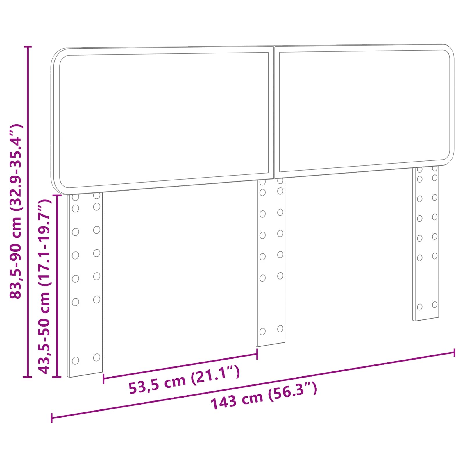 Galvgalis ar galvas klāju Balts 140 cm Inženierijas koks
