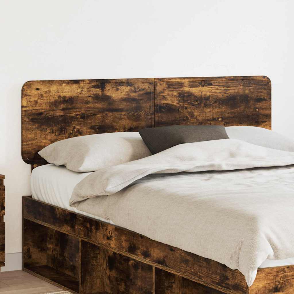 Paturi si accesorii - Tăblie cap cu headboard Stejar fumuriu 140 cm Lemn compozit