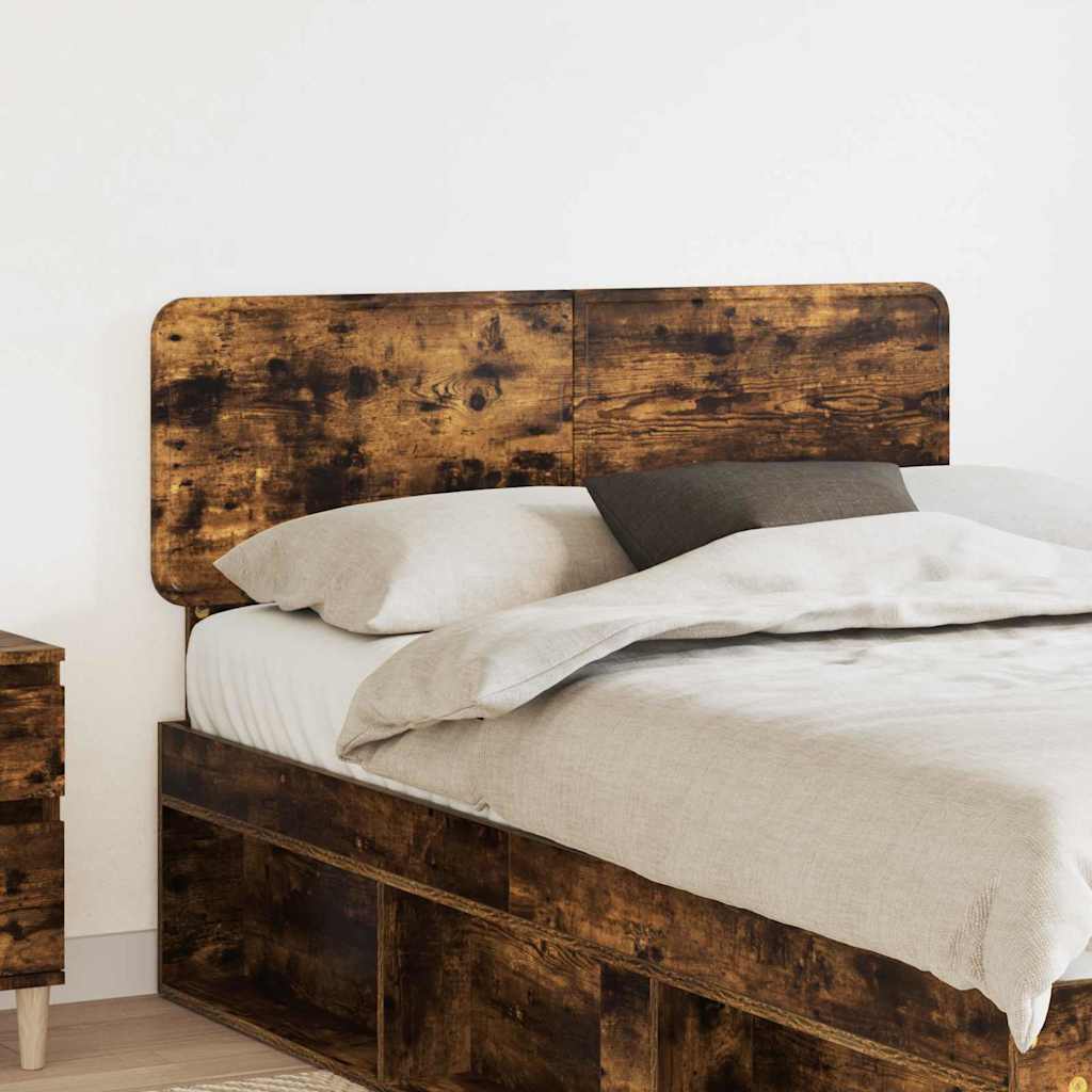 Paturi si accesorii - Tăblie cap cu headboard Stejar fumuriu 135 cm Lemn compozit