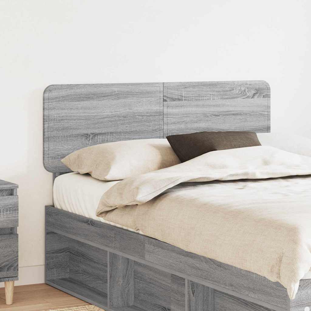 Paturi si accesorii - Tăblie cap cu headboard Gri Sonoma 135 cm Lemn compozit