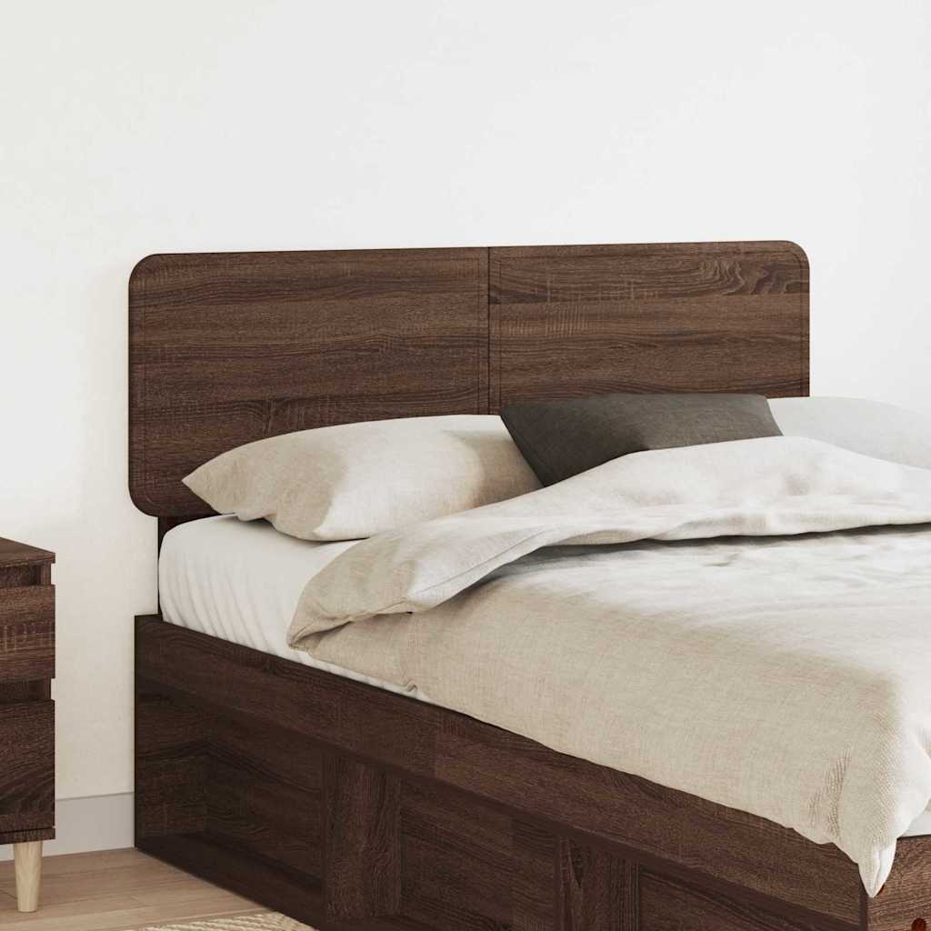 Paturi si accesorii - Tăblie cap cu headboard Stejar închis 120 cm Lemn compozit