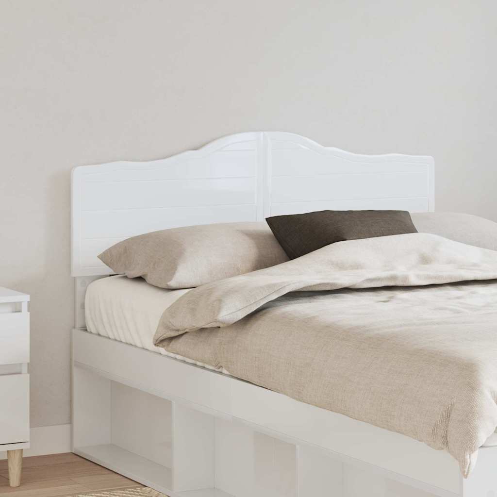 Tăblii de pat - Tăblie cap cu headboard Alb Lucios 120 cm Lemn compozit