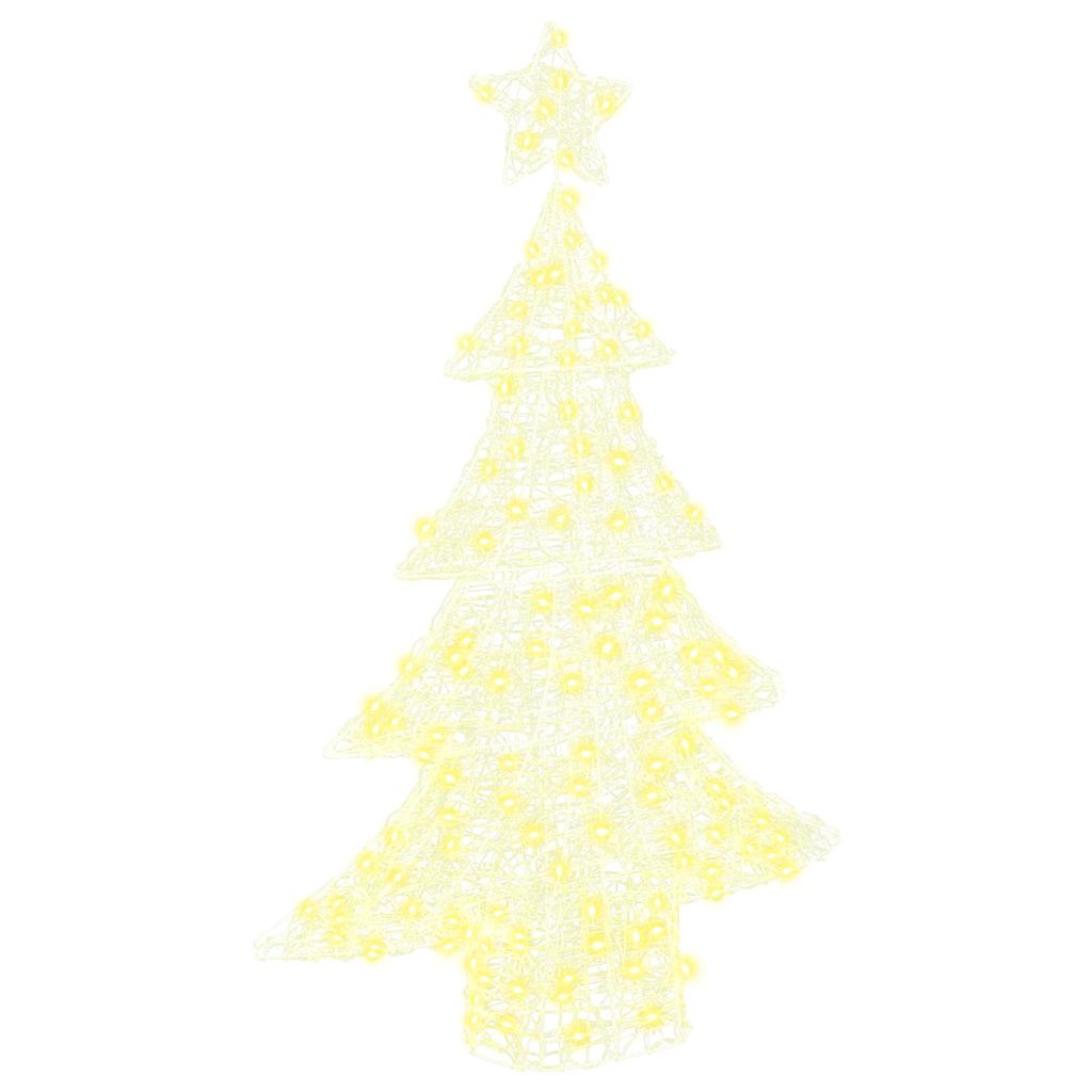 Sapin de Noël avec 100 LED Blanc chaud 120 cm Acrylique