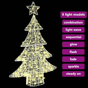Vánoční stromeček s 100 LED diodami Teplá bílá 120 cm Akryl - obrázek 9