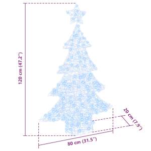 Vánoční stromeček s 100 LED diodami Studená bílá 120 cm Akryl - obrázek 10