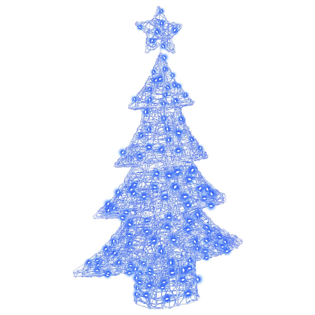 Sapin de Noël avec 100 LED Bleu 120 cm Acrylique