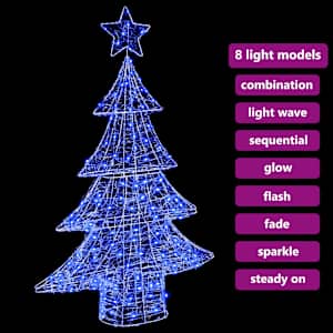 Vánoční stromeček s 100 LED diodami Modrá 120 cm Akryl - obrázek 9