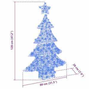 Vánoční stromeček s 100 LED diodami Modrá 120 cm Akryl - obrázek 10