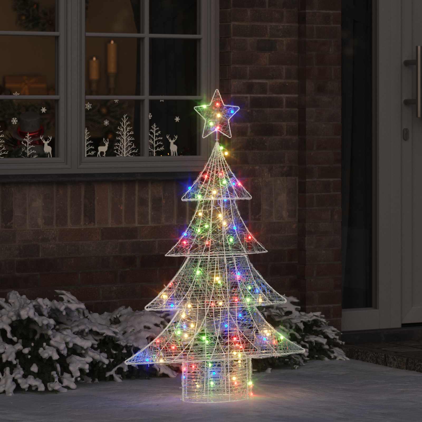 Sapin de Noël avec 100 LED Multicolore 120 cm Acrylique