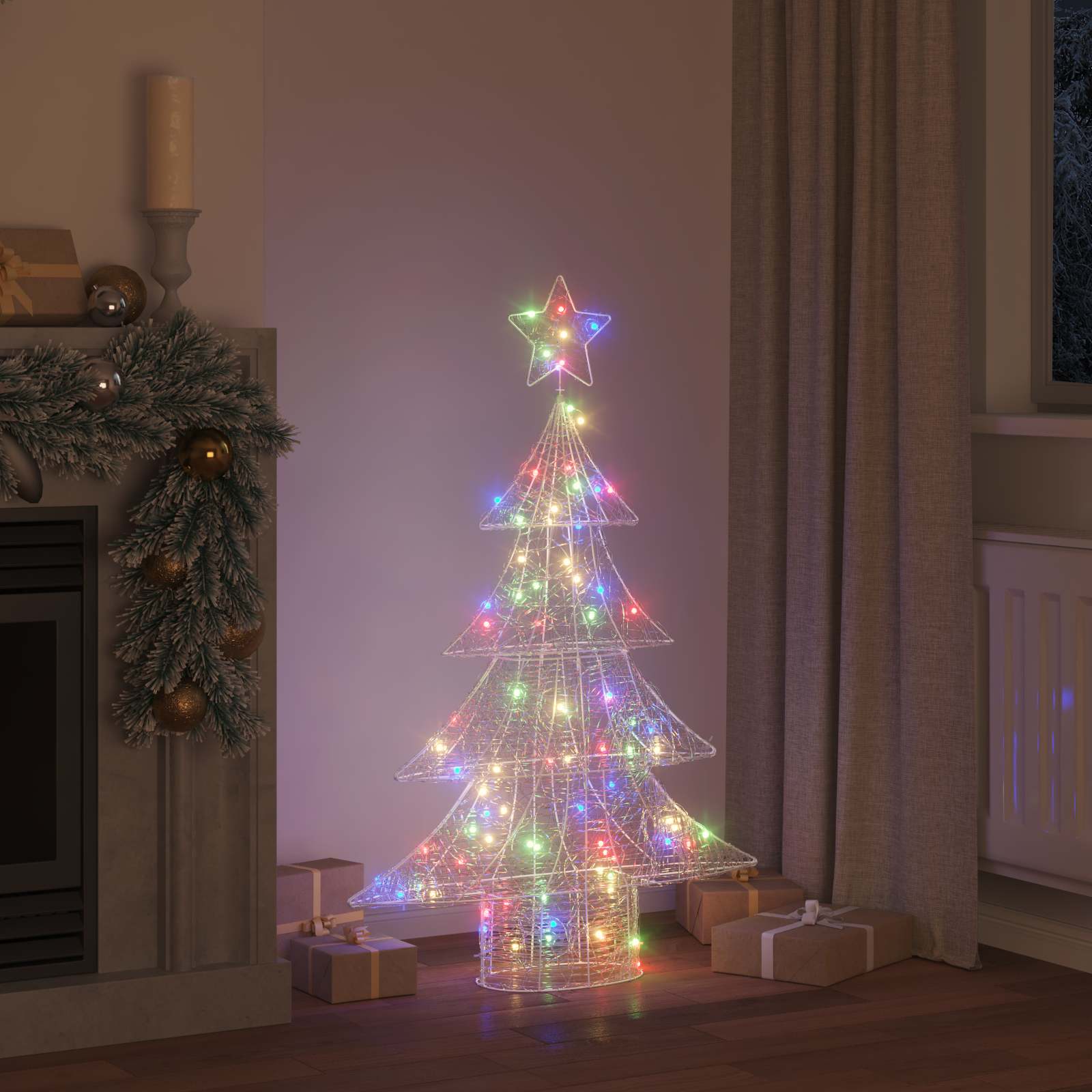 Thumbnail - vidaXL Weihnachtsbaum mit 100 LEDs Mehrfarbig 120 cm Acryl